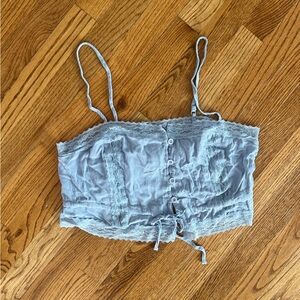 Dainty Blue Lace Crop Top
